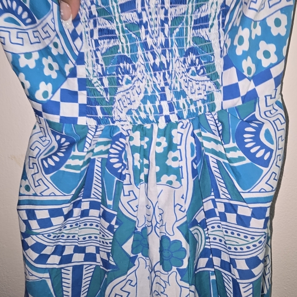 CELINA MOON Blue Patterned Maxi Dress - Picture 6 of 13